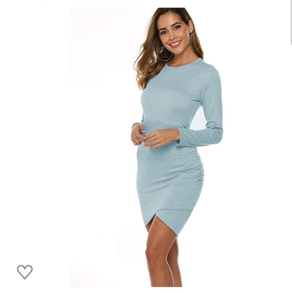 Mansy Women's Long Sleeve Tulip Bodycon Dress Ruch - Picture 4 of 5